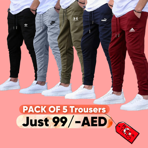 PACK OF 5 Men’s Trousers 99/-AED